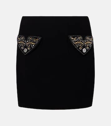 Virgin wool crêpe miniskirt | Versace