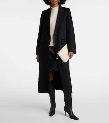 Bustina in shearling con logo e tracolla | Jimmy Choo