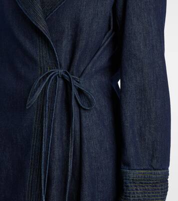 Abrigo envolvente de denim | Dries Van Noten