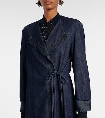 Abrigo envolvente de denim | Dries Van Noten