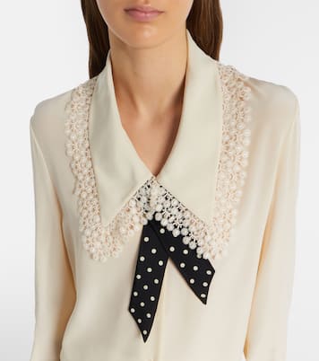 Ruffled silk crêpe de chine blouse | Valentino