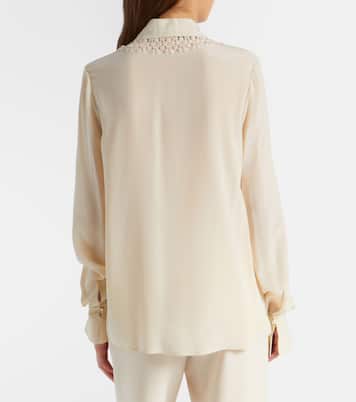 Ruffled silk crêpe de chine blouse | Valentino