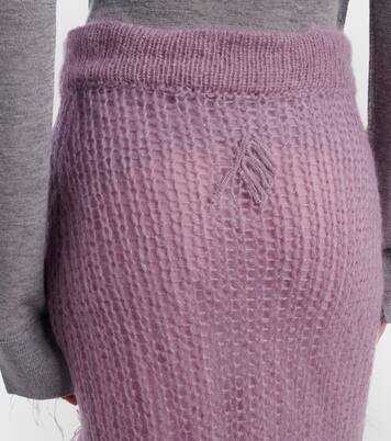 Falda midi de punto con plumas  | The Attico