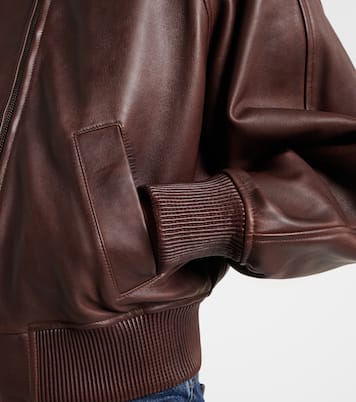 Cropped leather blouson jacket | Polo Ralph Lauren