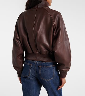 Cropped leather blouson jacket | Polo Ralph Lauren