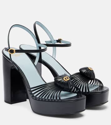 Royal VLogo 115 leather platform sandals | Valentino Garavani