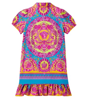 Hemdblusenkleid Electric Barocco aus Twill | Versace Kids