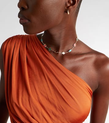 Halskette Petits Personnages aus 9kt Gelbgold (375/1000) mit Edelsteinen | Yvonne Léon