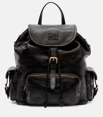 Leather backpack | Miu Miu