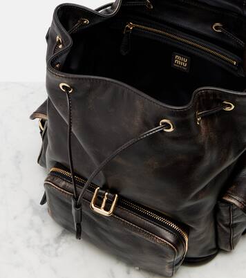Leather backpack | Miu Miu