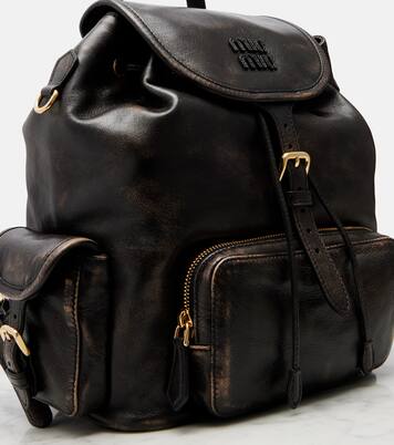 Leather backpack | Miu Miu
