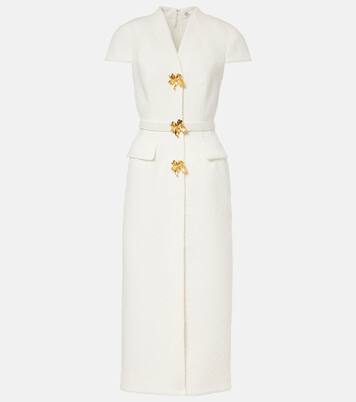 Embellished belted tweed midi dress | Oscar de la Renta