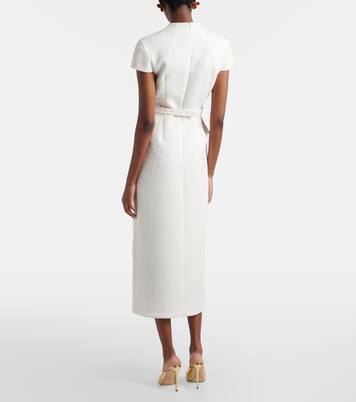 Embellished belted tweed midi dress | Oscar de la Renta