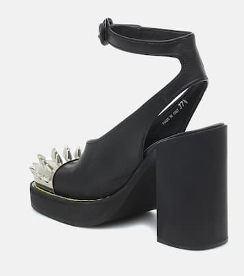 Studded leather platform pumps | Miu Miu