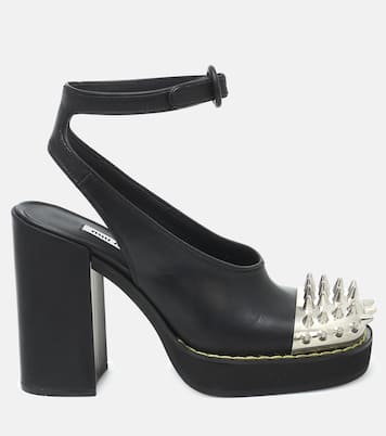 Studded leather platform pumps | Miu Miu