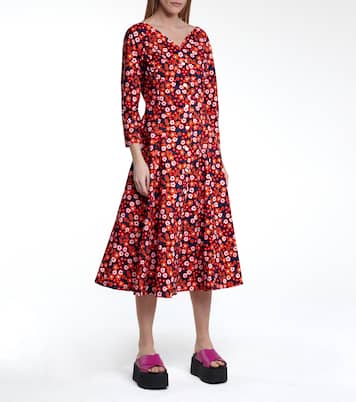 Floral cotton midi dress | Marni