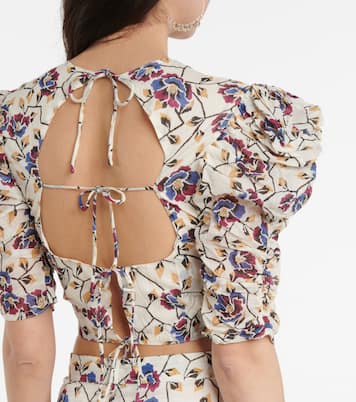 Silva floral cotton cropped top | Marant Etoile