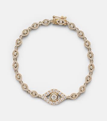 Evil Eye 14kt yellow gold bracelet with diamonds | Sydney Evan