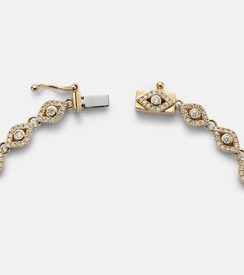 Evil Eye 14kt yellow gold bracelet with diamonds | Sydney Evan