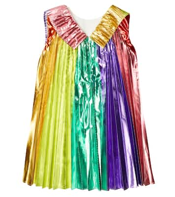 Rainbow pleated lamé dress | Stella McCartney Kids
