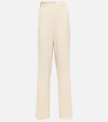 x Lotta Volkova Low-rise wool straight pants | Jean Paul Gaultier