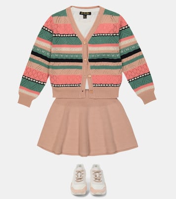 Pointelle-knit cashmere cardigan | Loro Piana Kids