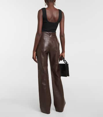 Pantalon droit Zelda en cuir mélangé | Nanushka