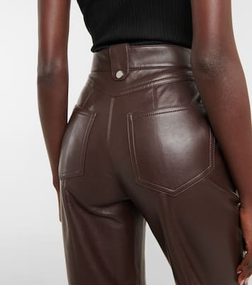 Pantalon droit Zelda en cuir mélangé | Nanushka