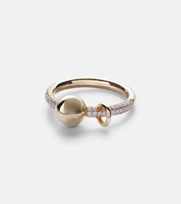 Bague Piercing en or 14 ct et diamants | Rainbow K