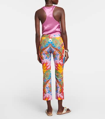 Printed mid-rise slim cotton-blend pants | Etro