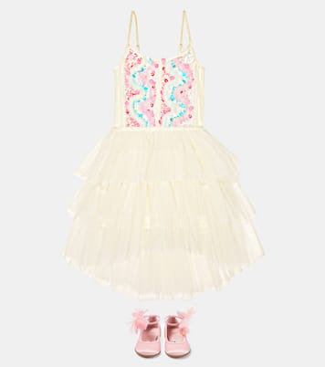 Verziertes Kleid Gold Dust aus Tüll | Tutu Du Monde