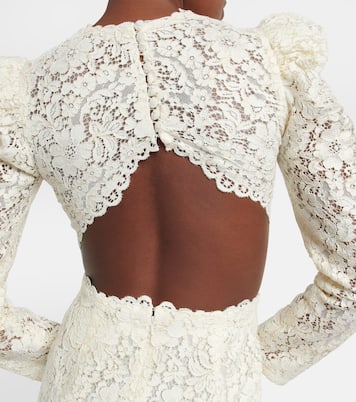 Bridal Zenni lace cutout minidress | Costarellos