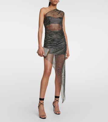 Crystal-embellished mesh midi dress | Giuseppe di Morabito