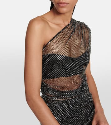 Crystal-embellished mesh midi dress | Giuseppe di Morabito