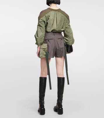 Wool-blend and twill shorts | Sacai