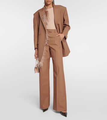 Blazer doppiopetto con piume | Valentino