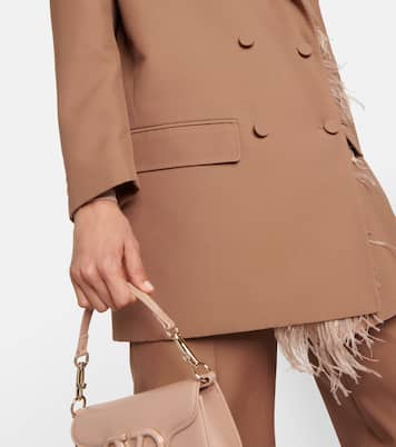 Blazer doppiopetto con piume | Valentino