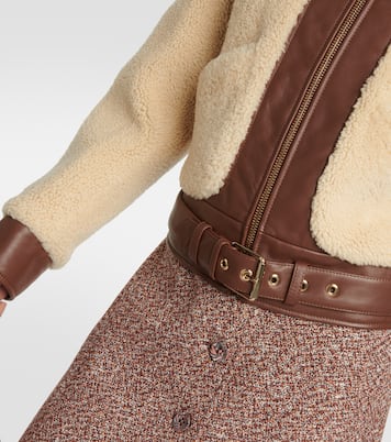 Leather-trimmed shearling jacket | Chloé