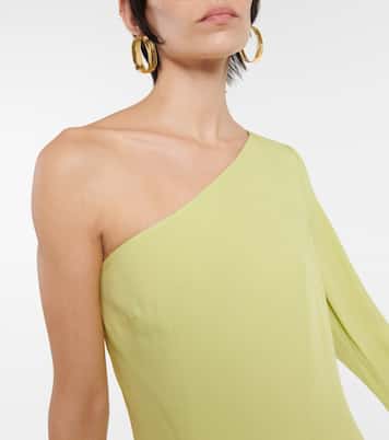 Vestido midi Aventador de crepé con flecos | Taller Marmo