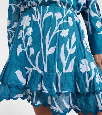 Minifalda de algodón a capas estampada | Juliet Dunn