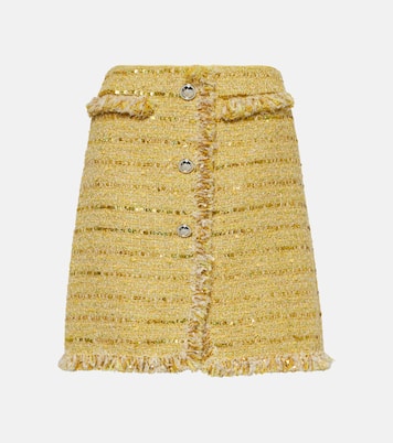 Minifalda de punto bouclé con flecos | Giambattista Valli