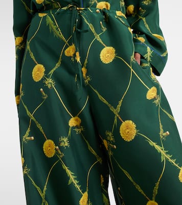 Pantaloni pigiama in seta con stampa | Burberry