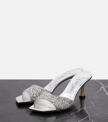 Skye 70 embellished mirrored leather mules | Jimmy Choo