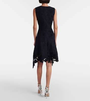 Robe longue en guipure et velours | Oscar de la Renta