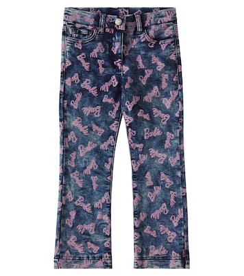 x Barbie® jeans rectos estampados | Monnalisa