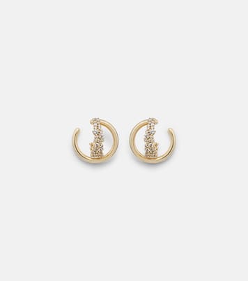Orecchini Scatter Double in oro 18kt con diamanti | Ananya