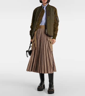 Gonna midi in lana a quadri | Sacai