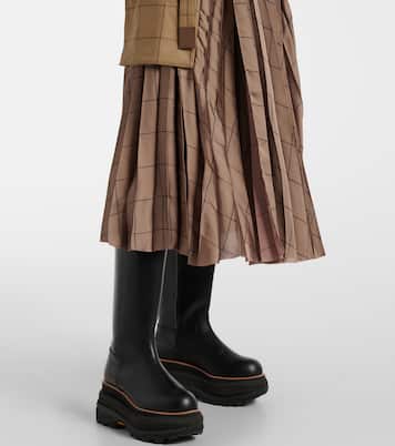 Gonna midi in lana a quadri | Sacai