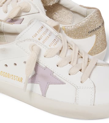 Sneakers Super-Star in pelle con glitter | Golden Goose Kids
