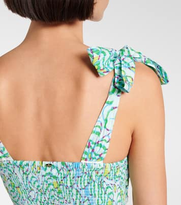 Carla printed pleated crop top | Poupette St Barth